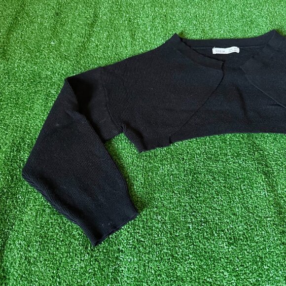 Shein Tween Girl Drop Shoulder Crop Long Sleeve Open Front  Cardigan Size 10Y - Picture 4 of 8